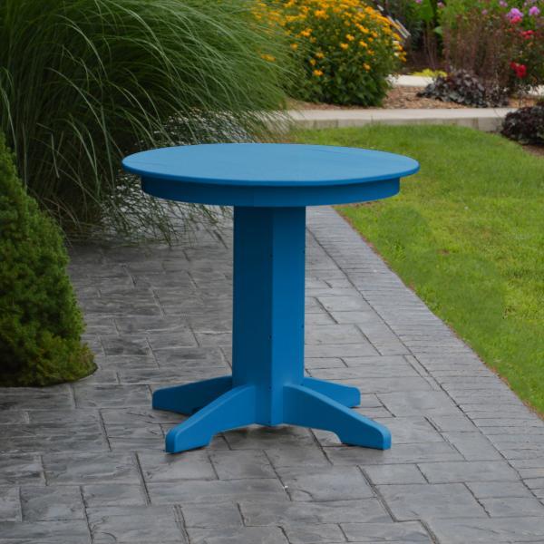 A &amp; L Furniture Recycled Plastic Round Dining Table Table 33&quot; / Aruba Blue