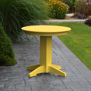 A & L Furniture Recycled Plastic Round Dining Table Table 33" / Aruba Blue