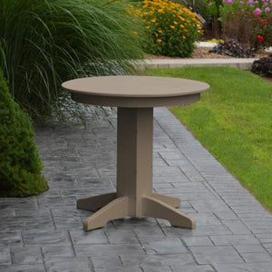 A & L Furniture Recycled Plastic Round Dining Table Table 33" / Aruba Blue