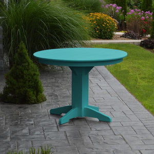 A & L Furniture Recycled Plastic Round Dining Table Table 33" / Aruba Blue