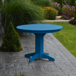 A & L Furniture Recycled Plastic Round Dining Table Table 33" / Aruba Blue