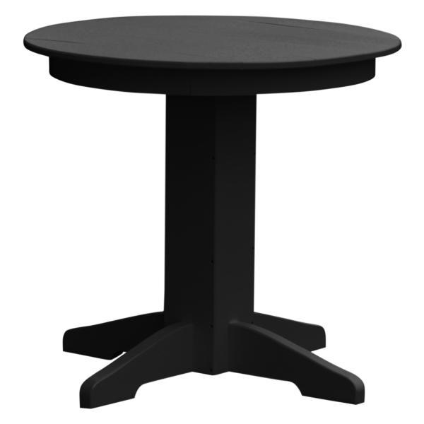 A &amp; L Furniture Recycled Plastic Round Dining Table Table 33&quot; / Black