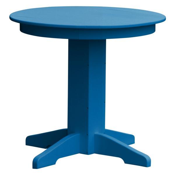 A &amp; L Furniture Recycled Plastic Round Dining Table Table 33&quot; / Blue