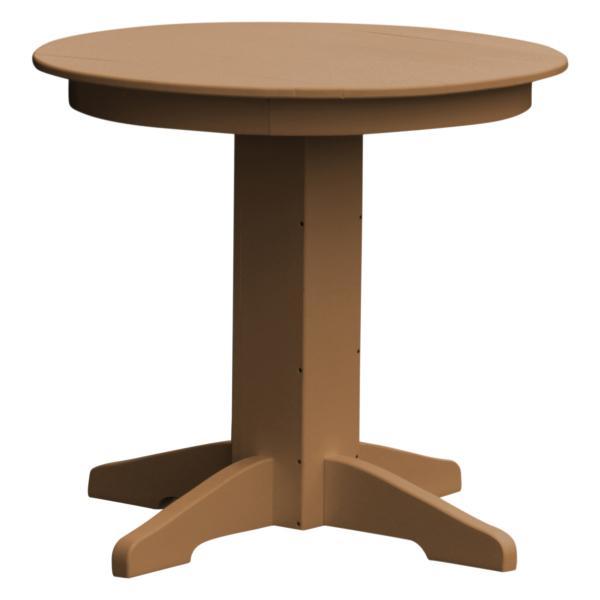 A &amp; L Furniture Recycled Plastic Round Dining Table Table 33&quot; / Cedar