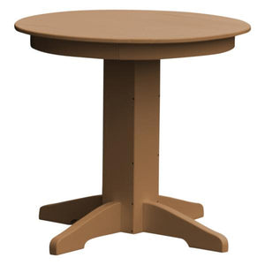 A & L Furniture Recycled Plastic Round Dining Table Table 33" / Cedar