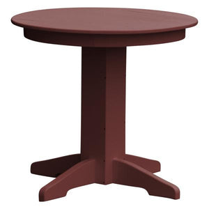 A & L Furniture Recycled Plastic Round Dining Table Table 33" / Cherrywood