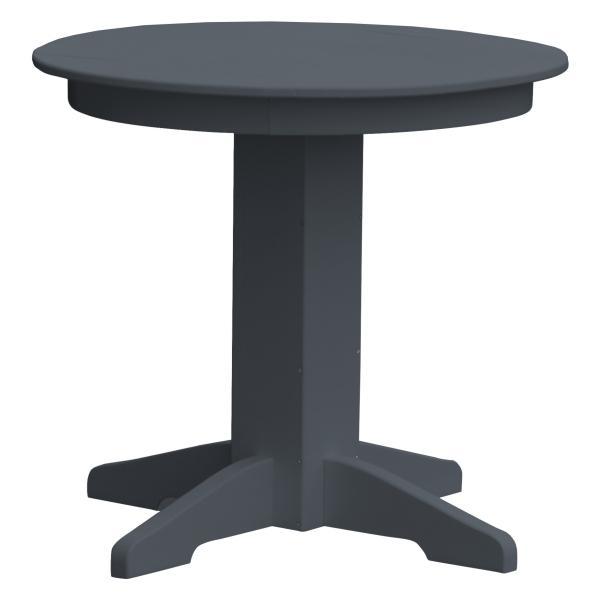 A &amp; L Furniture Recycled Plastic Round Dining Table Table 33&quot; / Dark Gray