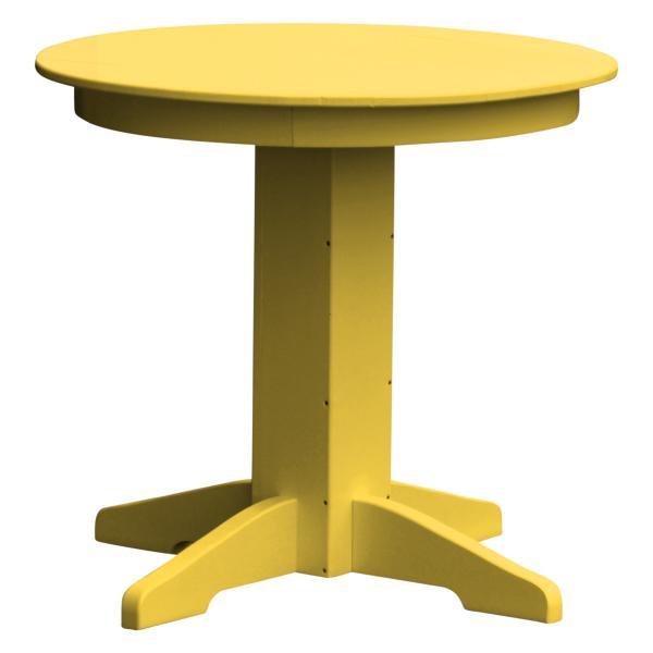 A &amp; L Furniture Recycled Plastic Round Dining Table Table 33&quot; / Lemon Yellow