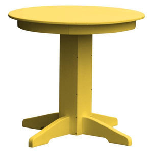 A & L Furniture Recycled Plastic Round Dining Table Table 33" / Lemon Yellow