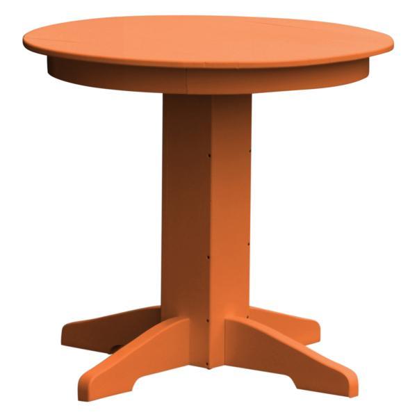 A &amp; L Furniture Recycled Plastic Round Dining Table Table 33&quot; / Orange