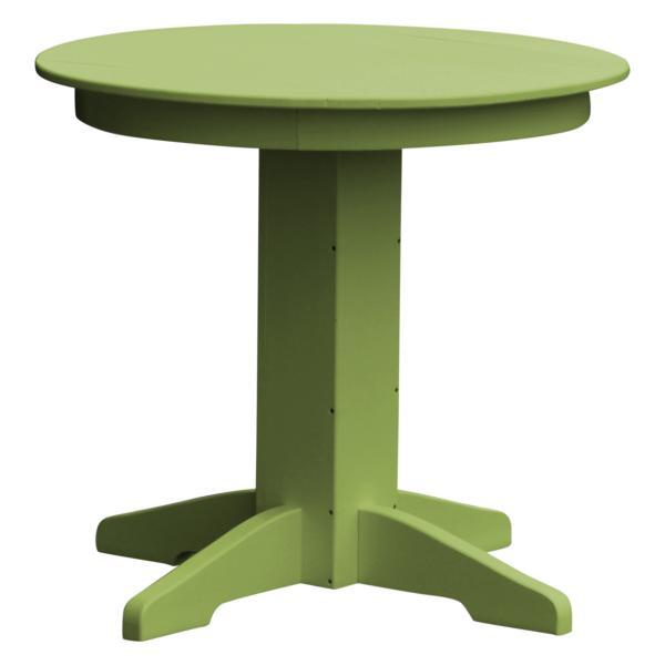 A &amp; L Furniture Recycled Plastic Round Dining Table Table 33&quot; / Tropical Lime