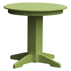 A & L Furniture Recycled Plastic Round Dining Table Table 33" / Tropical Lime