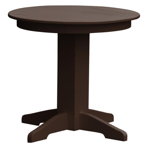 A &amp; L Furniture Recycled Plastic Round Dining Table Table 33&quot; / Tudor Brown