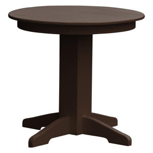A & L Furniture Recycled Plastic Round Dining Table Table 33" / Tudor Brown