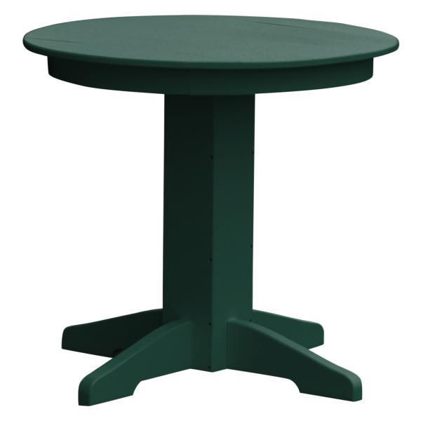 A &amp; L Furniture Recycled Plastic Round Dining Table Table 33&quot; / Turf Green