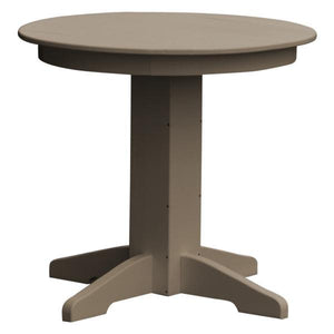 A & L Furniture Recycled Plastic Round Dining Table Table 33" / Weathered Wood