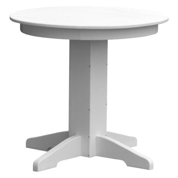 A &amp; L Furniture Recycled Plastic Round Dining Table Table 33&quot; / White