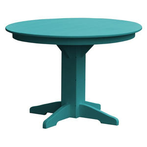 A & L Furniture Recycled Plastic Round Dining Table Table 44" / Aruba Blue