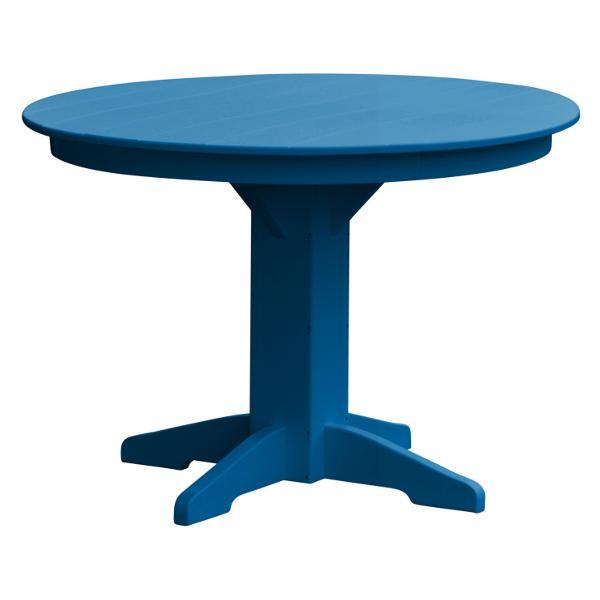 A &amp; L Furniture Recycled Plastic Round Dining Table Table 44&quot; / Blue