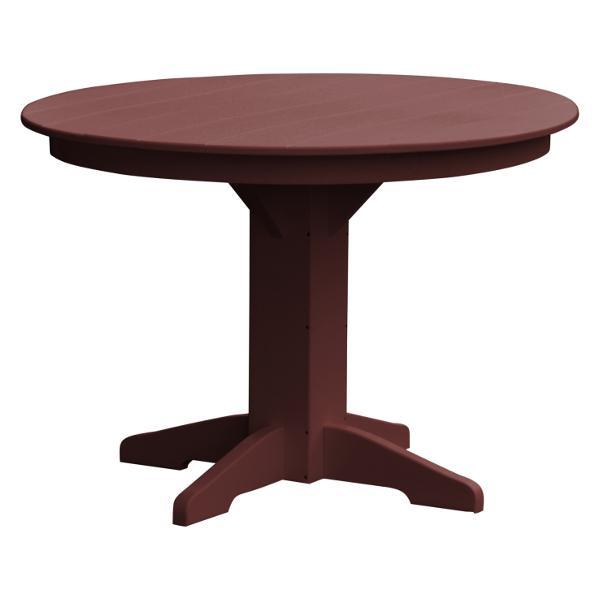 A &amp; L Furniture Recycled Plastic Round Dining Table Table 44&quot; / Cherrywood