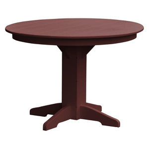 A & L Furniture Recycled Plastic Round Dining Table Table 44" / Cherrywood
