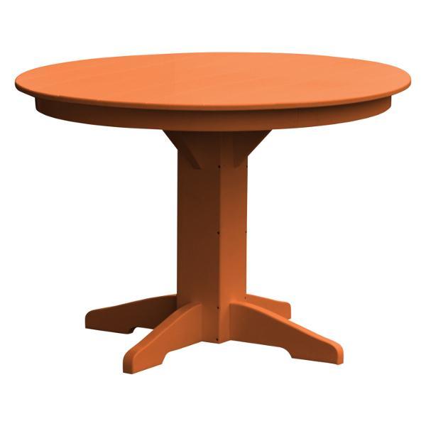 A &amp; L Furniture Recycled Plastic Round Dining Table Table 44&quot; / Orange