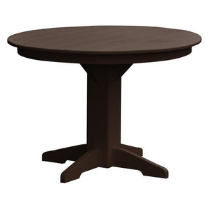 A & L Furniture Recycled Plastic Round Dining Table Table 44" / Tudor Brown