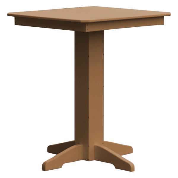 A &amp; L Furniture Recycled Plastic Square Bar Table Bar Table 33&quot; / Cedar / No