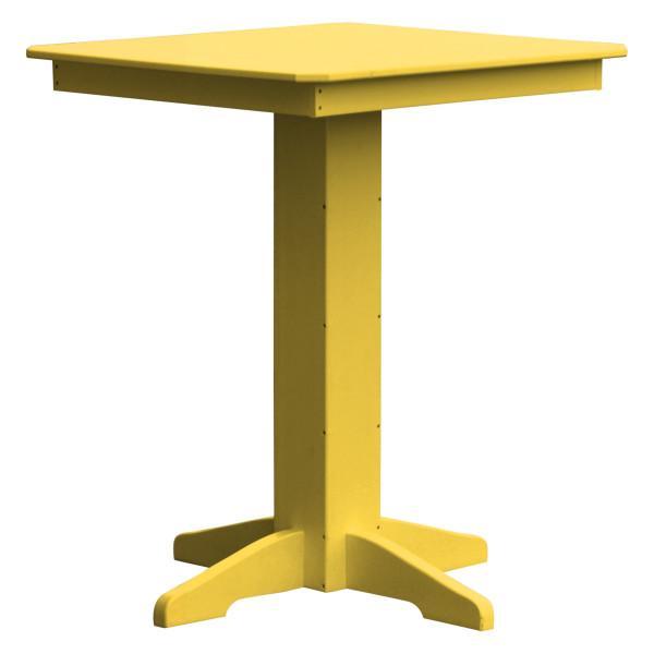 A &amp; L Furniture Recycled Plastic Square Bar Table Bar Table 33&quot; / Lemon Yellow / No