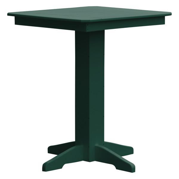 A &amp; L Furniture Recycled Plastic Square Bar Table Bar Table 33&quot; / Turf Green / No