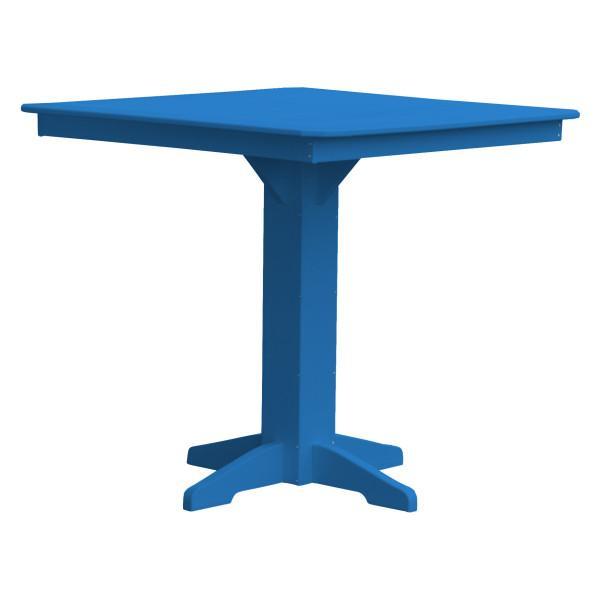 A &amp; L Furniture Recycled Plastic Square Bar Table Bar Table 44&quot; / Blue / No