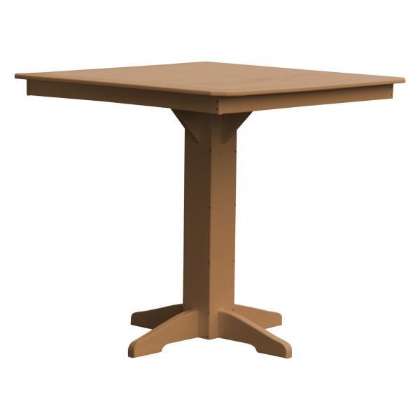 A &amp; L Furniture Recycled Plastic Square Bar Table Bar Table 44&quot; / Cedar / No