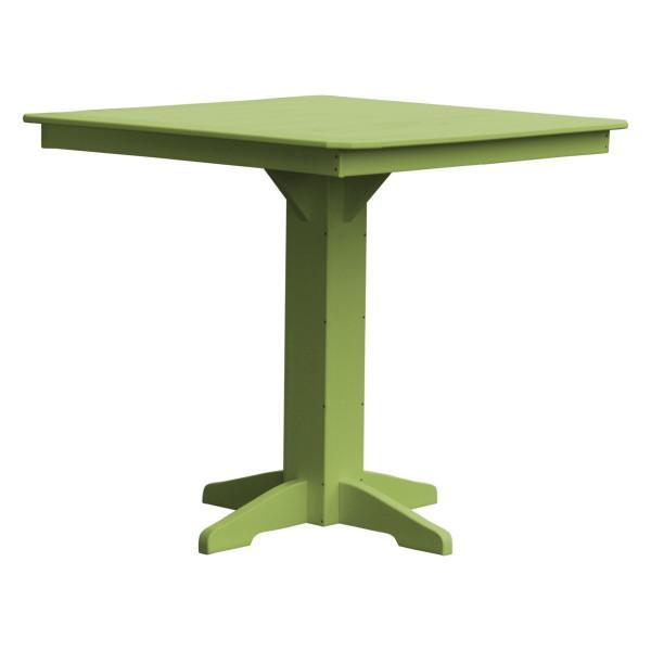 A &amp; L Furniture Recycled Plastic Square Bar Table Bar Table 44&quot; / Tropical Lime / No