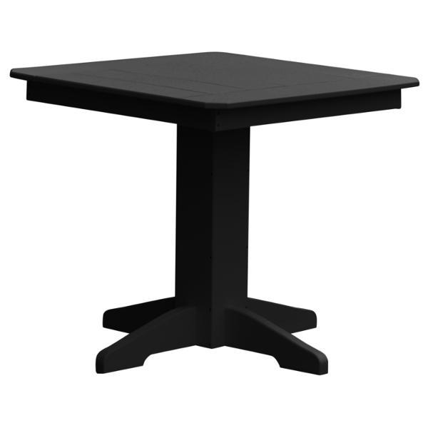 A &amp; L Furniture Recycled Plastic Square Dining Table Table 33&quot; / Black