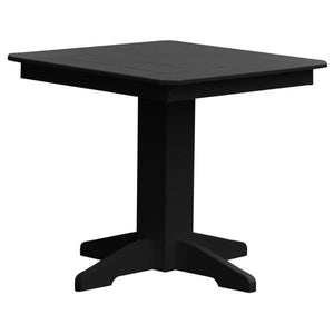 A & L Furniture Recycled Plastic Square Dining Table Table 33" / Black