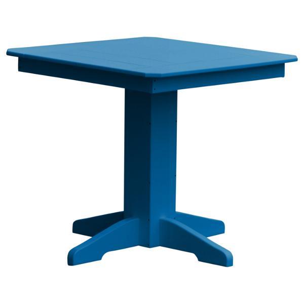 A &amp; L Furniture Recycled Plastic Square Dining Table Table 33&quot; / Blue