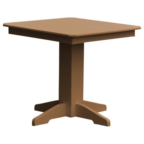 A &amp; L Furniture Recycled Plastic Square Dining Table Table 33&quot; / Cedar