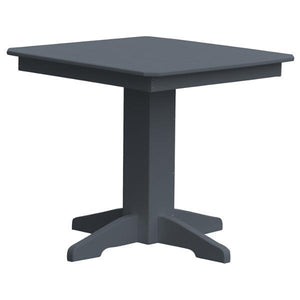 A & L Furniture Recycled Plastic Square Dining Table Table 33" / Dark Gray