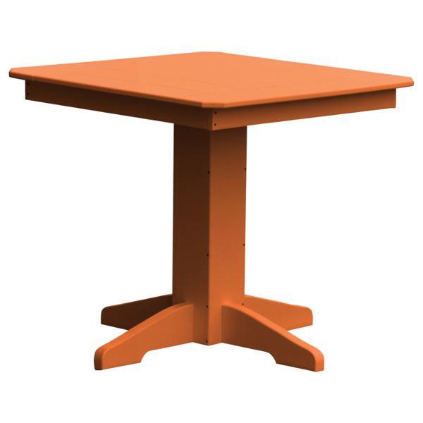 A &amp; L Furniture Recycled Plastic Square Dining Table Table 33&quot; / Orange