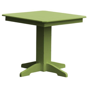 A & L Furniture Recycled Plastic Square Dining Table Table 33" / Tropical Lime
