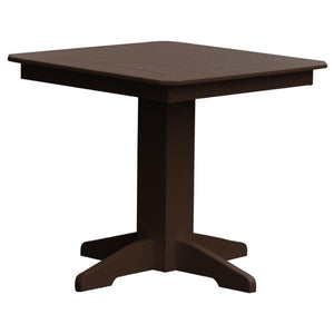 A & L Furniture Recycled Plastic Square Dining Table Table 33" / Tudor Brown