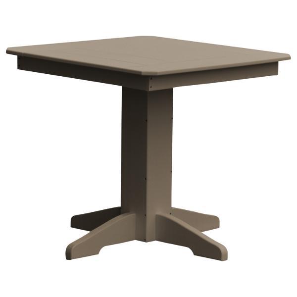 A &amp; L Furniture Recycled Plastic Square Dining Table Table 33&quot; / Weathered Wood
