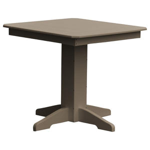 A & L Furniture Recycled Plastic Square Dining Table Table 33" / Weathered Wood