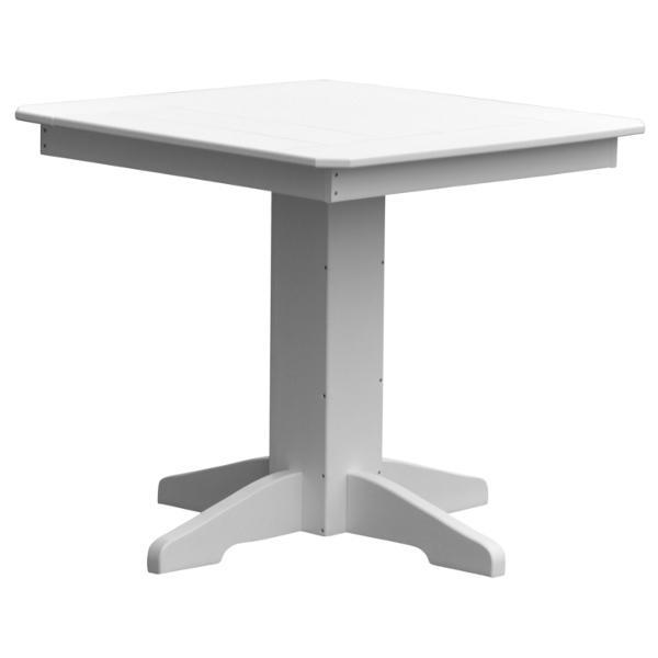 A &amp; L Furniture Recycled Plastic Square Dining Table Table 33&quot; / White