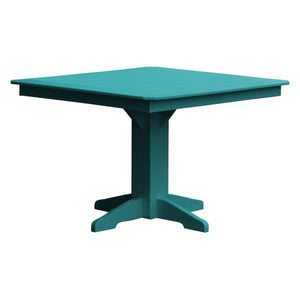 A & L Furniture Recycled Plastic Square Dining Table Table 44" / Aruba Blue