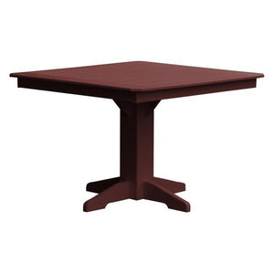 A & L Furniture Recycled Plastic Square Dining Table Table 44" / Cherrywood