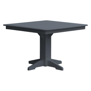 A & L Furniture Recycled Plastic Square Dining Table Table 44" / Dark Gray