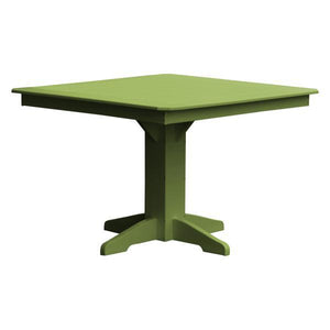 A & L Furniture Recycled Plastic Square Dining Table Table 44" / Tropical Lime