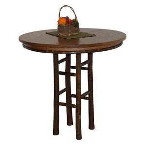 A & L Furniture Round Hickory Bar Table Table 42" / Walnut