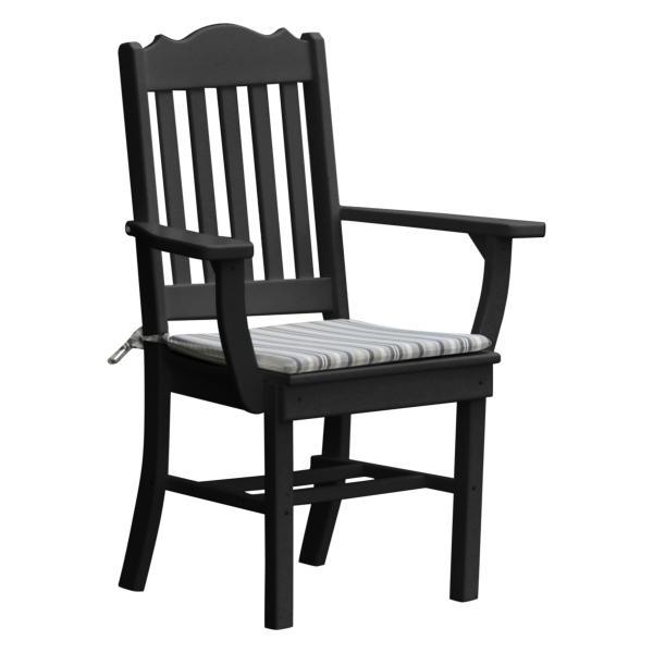 A &amp; L Furniture Royal Dining Chair w/ Arms Outdoor Chairs Black